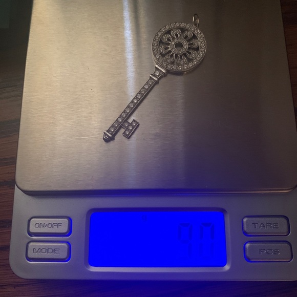 Tiffany & Co LARGE Diamond Platinum Petals Key Pendant Necklace EUC - Picture 13 of 16